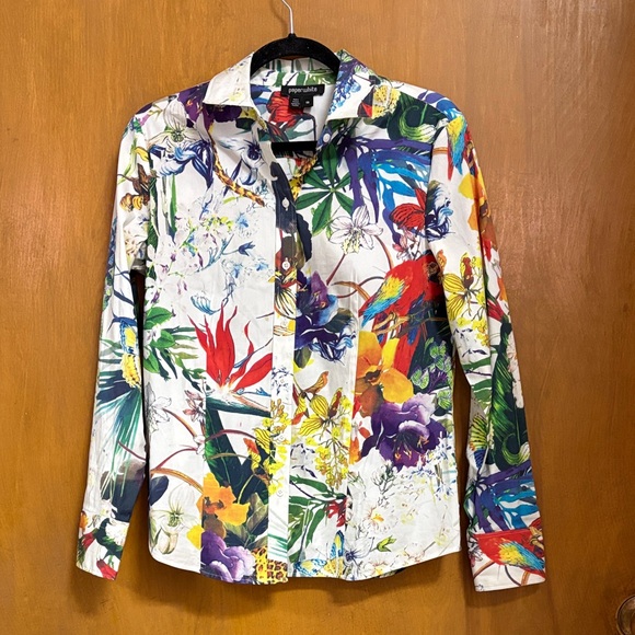 Paperwhite Tops - Paperwhite Women’s Button Down Floral Top